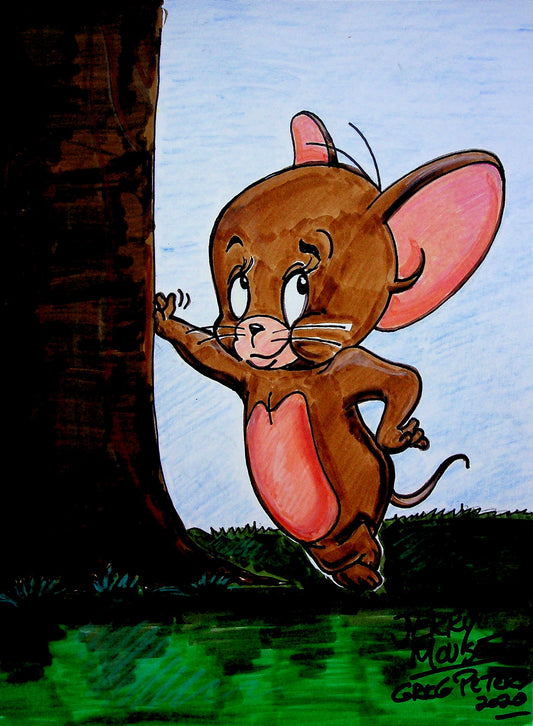 Greg Peters Signed JERRY MOUSE Hand Painted Animation Art