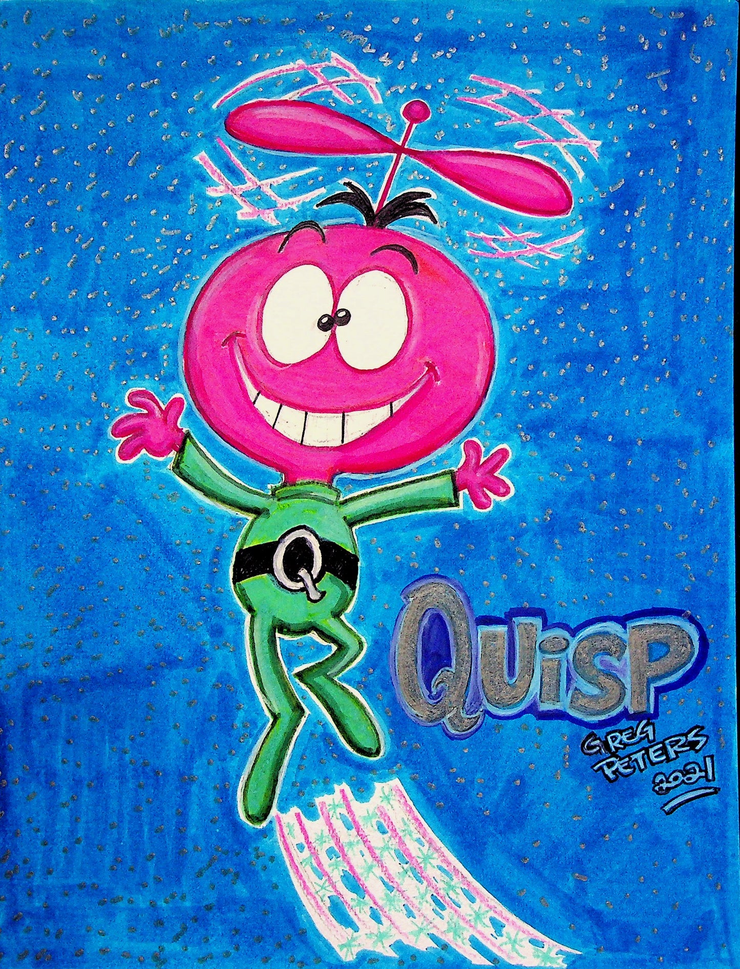 Greg Peters Signed QUISP Hand Painted Animation Art