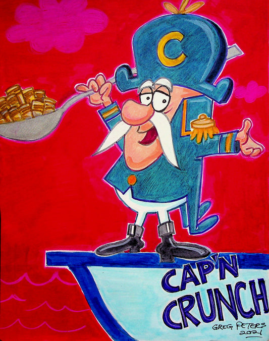 Greg Peters Signed CAP'N CRUNCH Hand Painted Animation Art