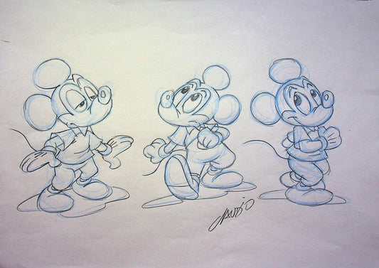 MICKEY MOUSE - SIGNED Claudio Vieira de Oliveira Hand Drawn Layout Art