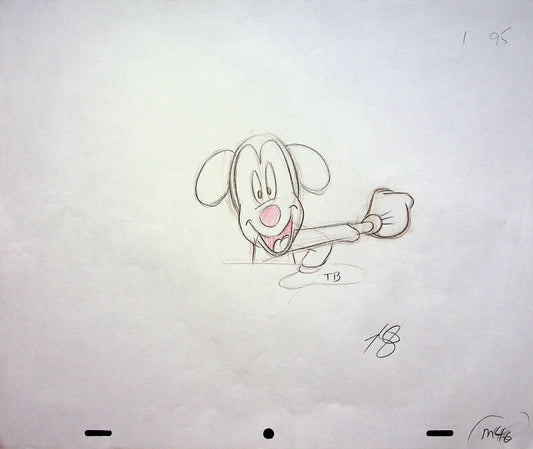 Mickey Mouse Works 1999 SIGNED Romy Garcia Production MICKEY Hand Drawn Pencil