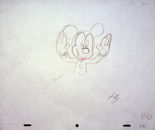 Mickey Mouse Works 1999 SIGNED Romy Garcia Production MICKEY Hand Drawn Pencil