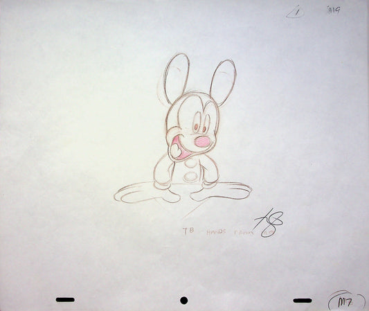 Mickey Mouse Works 1999 SIGNED Romy Garcia Production MICKEY Hand Drawn Pencil