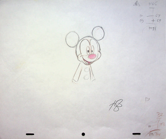 Mickey Mouse Works 1999 SIGNED Romy Garcia Production MICKEY Hand Drawn Pencil