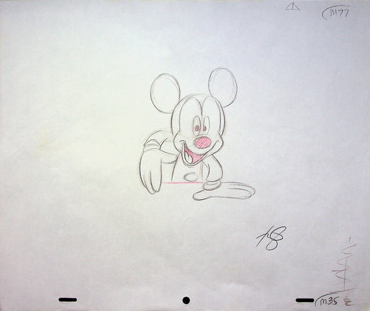 Mickey Mouse Works 1999 SIGNED Romy Garcia Production MICKEY Hand Drawn Pencil
