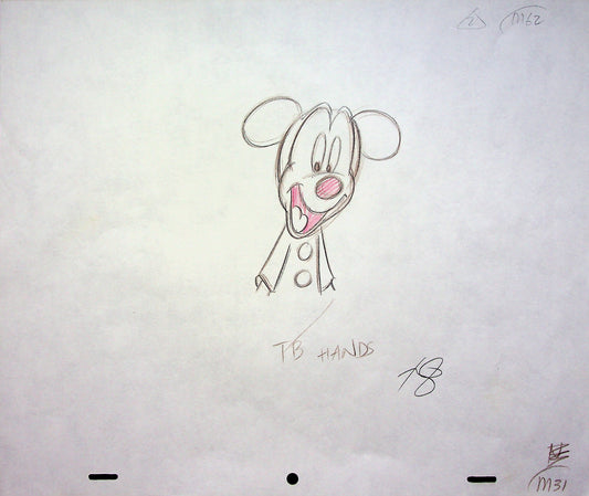 Mickey Mouse Works 1999 SIGNED Romy Garcia Production MICKEY Hand Drawn Pencil