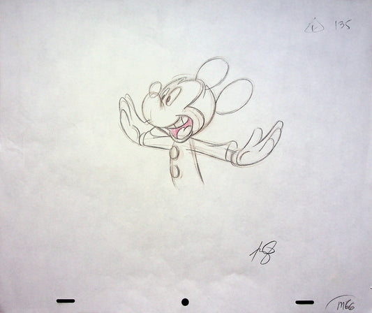 Mickey Mouse Works 1999 SIGNED Romy Garcia Production MICKEY Hand Drawn Pencil