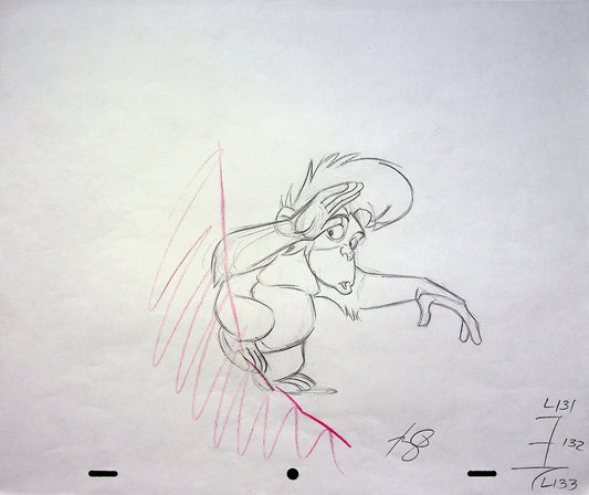 JUNGLE CUBS 1996 SIGNED Romy Garcia Production KING LOUIE Hand Drawn Pencil