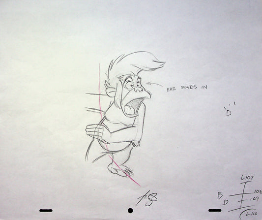 JUNGLE CUBS 1996 SIGNED Romy Garcia Production KING LOUIE Hand Drawn Pencil